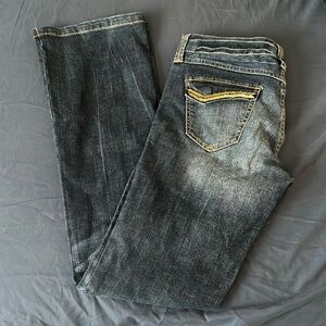 Express jeans size 2. Gold beading